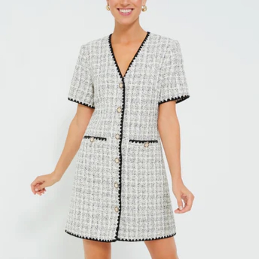 White Tweed Josephine Dress